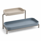 Organisateur de lavabo à deux plateaux amovibles