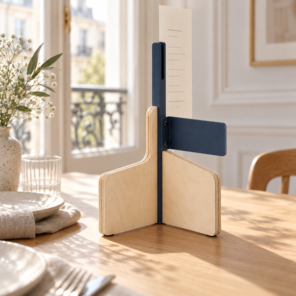 Support de menu pliable avec porte-étiquette