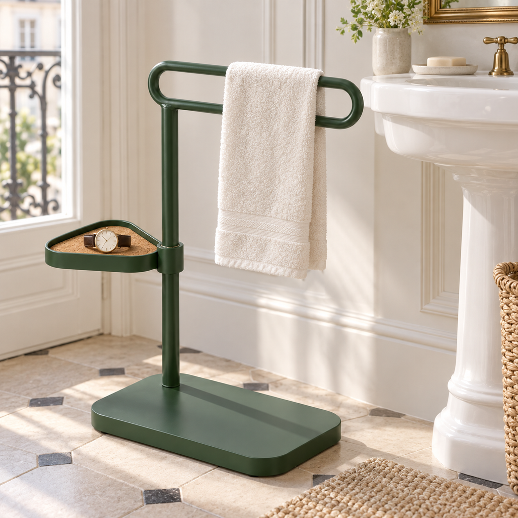 Porte-serviettes de lavabo avec tablette pivotante