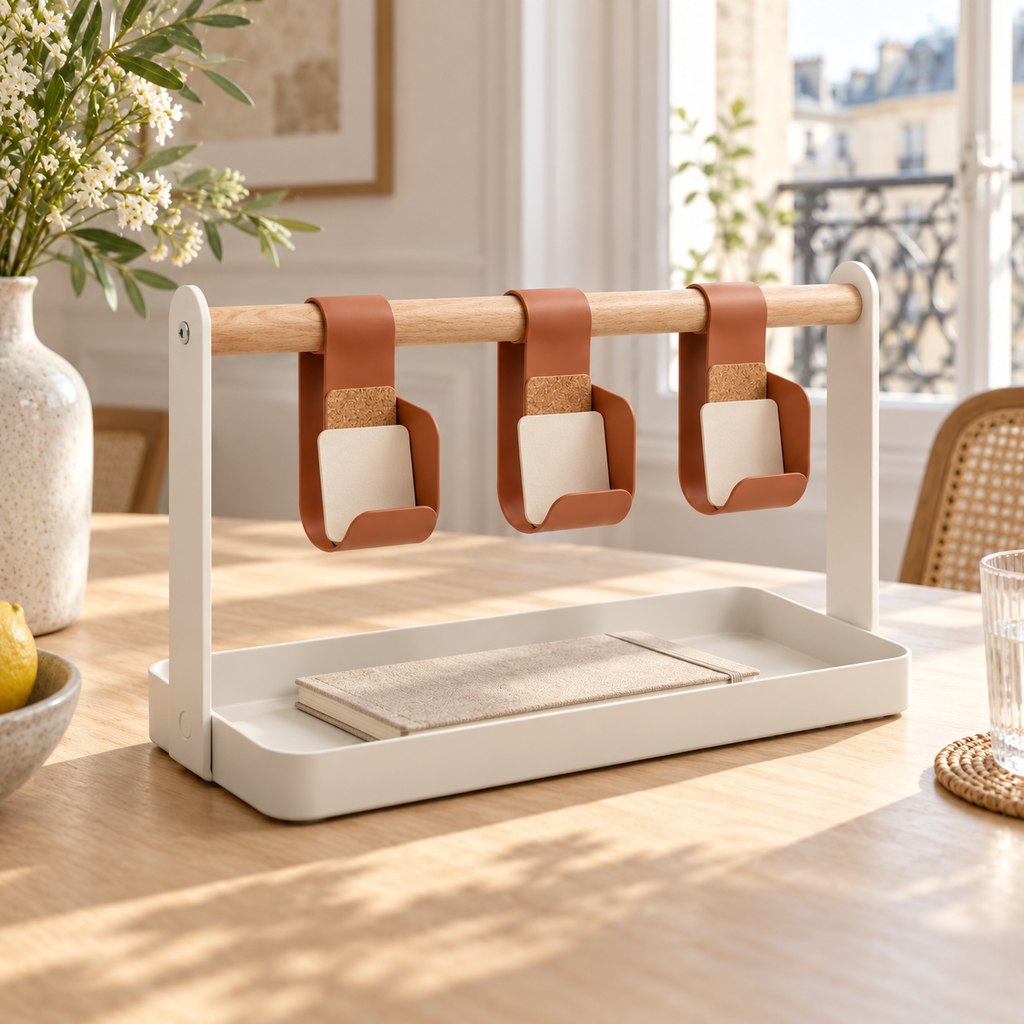 Organisateur de table avec trois supports amovibles