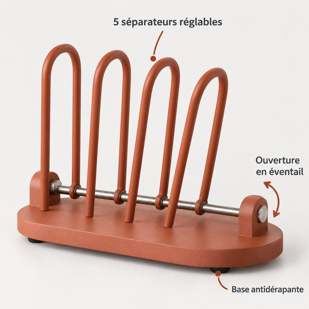 Porte-serviettes de table à séparateurs réglables
