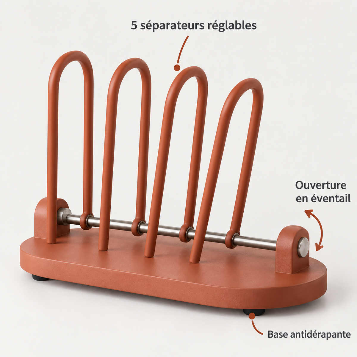 Porte-serviettes de table à séparateurs réglables