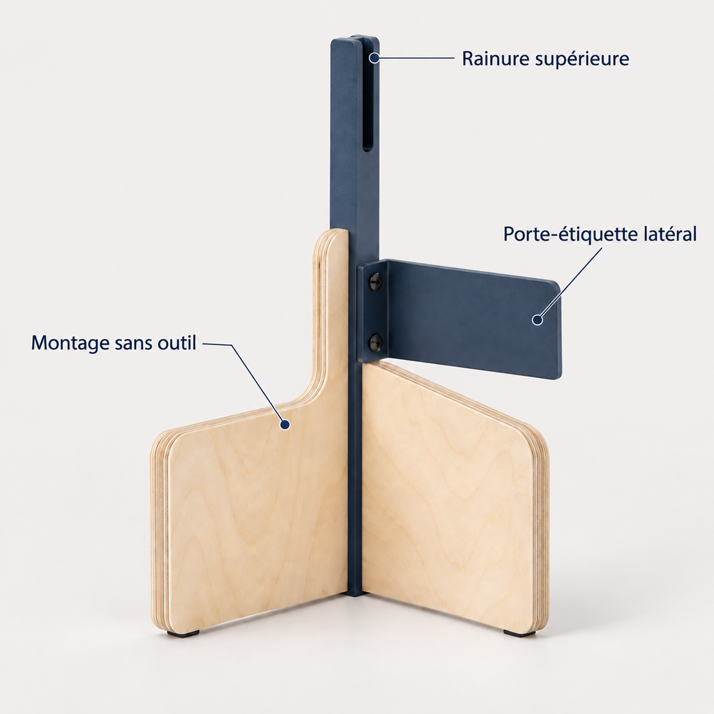 Support de menu pliable avec porte-étiquette