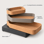 Vide-poche à trois compartiments orientables