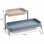 Organisateur de lavabo à deux plateaux amovibles